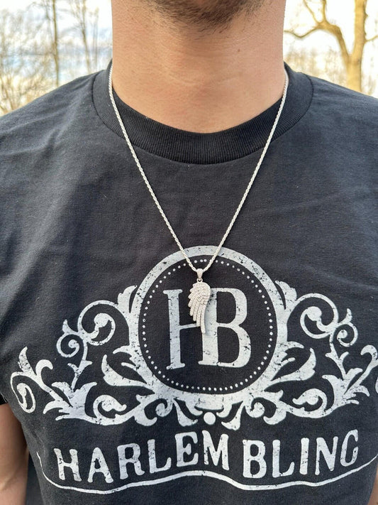 1.33ct Real Diamond Guardian Angel Wing Solid 925 14k Gold Necklace Pendant