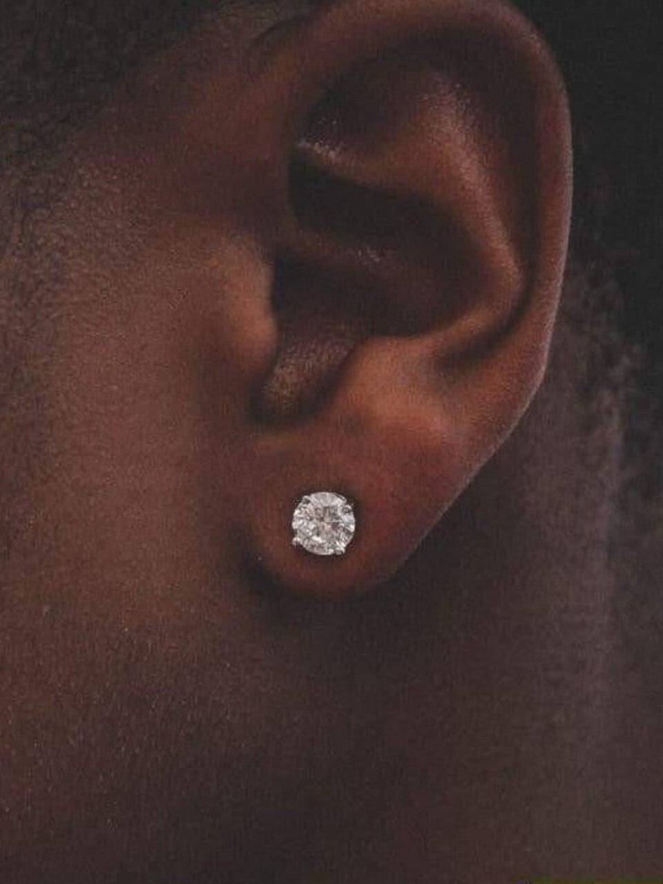 2ct Real DIAMOND Stud Earrings - 14k White Gold - 6.5mm