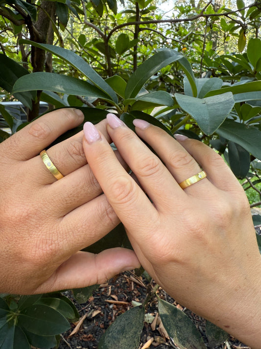 14k Gold Over Real 925 Silver 4mm Wedding Band Ring W. Solitaire Moissanite Imported from eBay HarlemBling