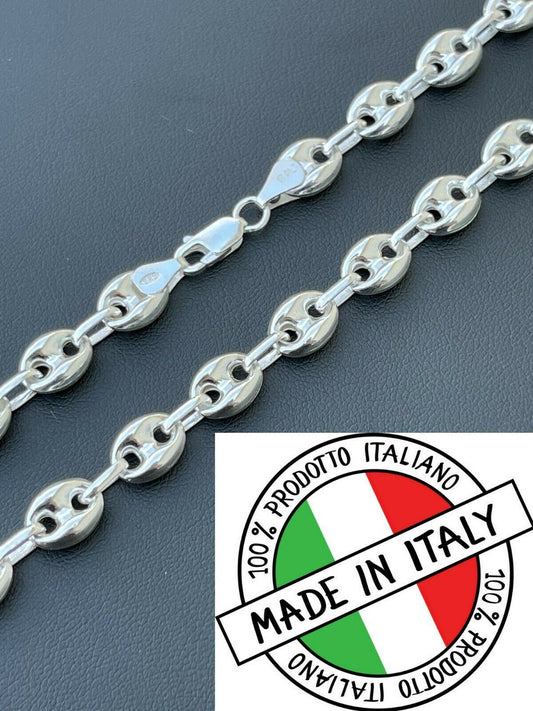 925 Sterling Silver 8mm Puffed Gucci Mariner Link Chain Necklace Bracelet 7-30