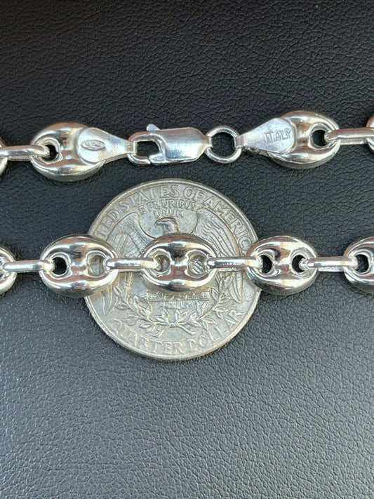 925 Sterling Silver 8mm Puffed Gucci Mariner Link Chain Necklace Bracelet 7-30