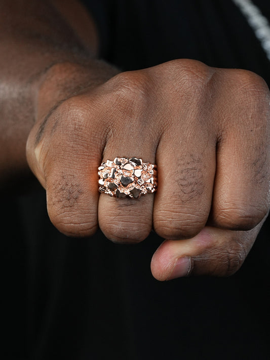 Harlembling Plain Classic Nugget Ring - Same Design Since 2015 -  14k Rose Gold Vermeil 925 Silver