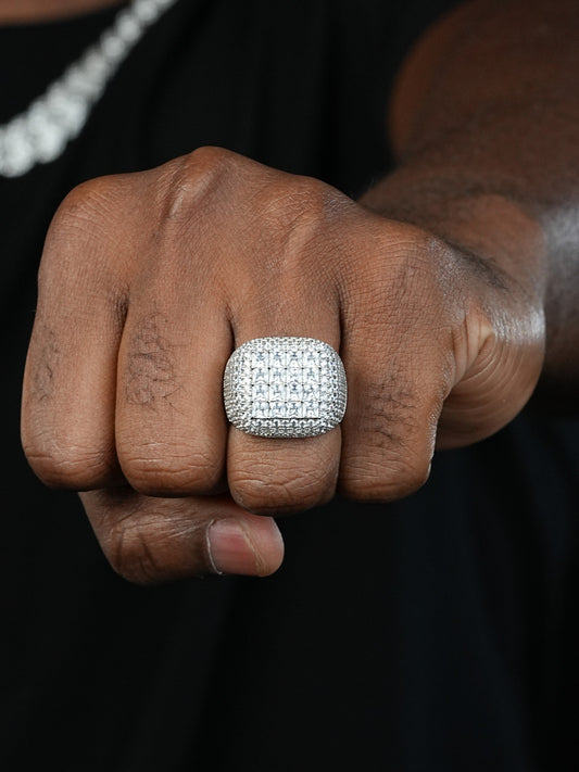 Texas Iced Out Ring - 14k Yellow Gold Vermeil/Natural 925 Silver - CZ Stones