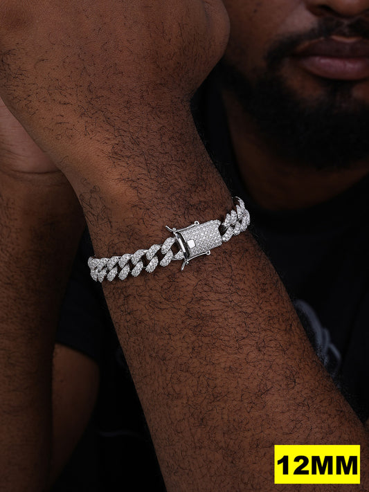 MOISSANITE Classic Miami Cuban Link Bracelet Iced Out - 925 Silver - 6mm-18mm - 7-8.5"