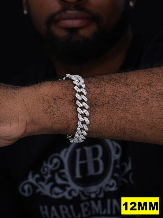 MOISSANITE Classic Miami Cuban Link Bracelet Iced Out - 925 Silver - 6mm-18mm - 7-8.5"