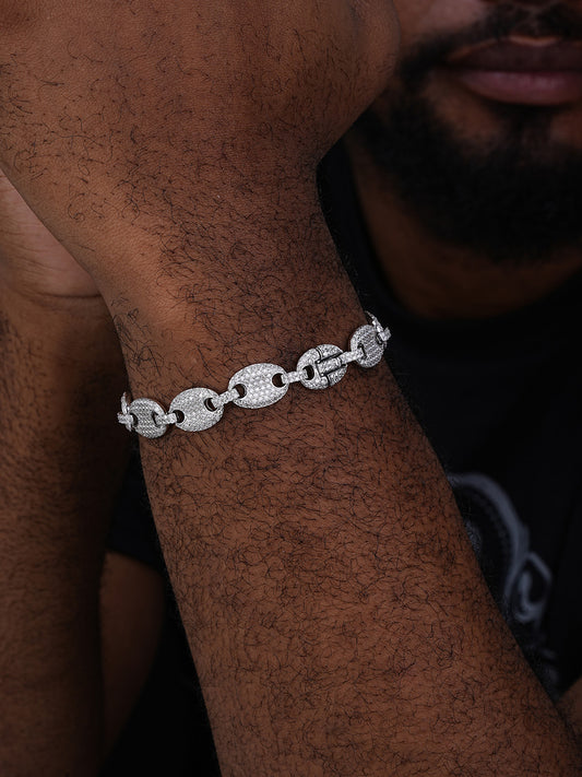 MOISSANITE Classic Gucci Link Bracelet Iced Out - 925 Silver - 12mm - 7"-8.5"