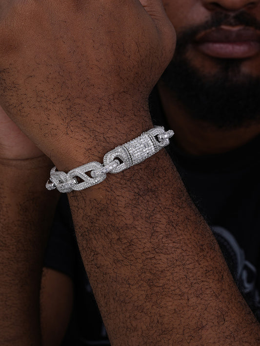 MOISSANITE Infinity Gucci Link Bracelet Iced Out - 925 Silver - 14mm - 7.5"-8.5"