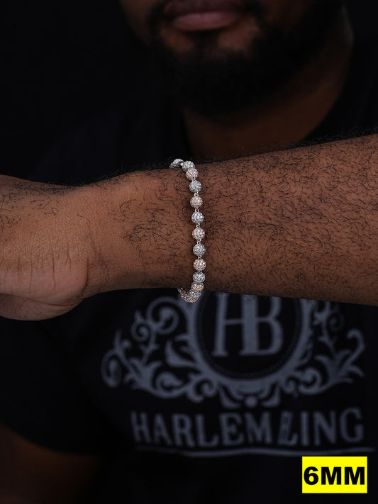 MOISSANITE Bead Ball Dogtag Necklace Chain - Rose Gold Vermeil & 925 Silver - 4mm-10mm - 7.5"-8.5"