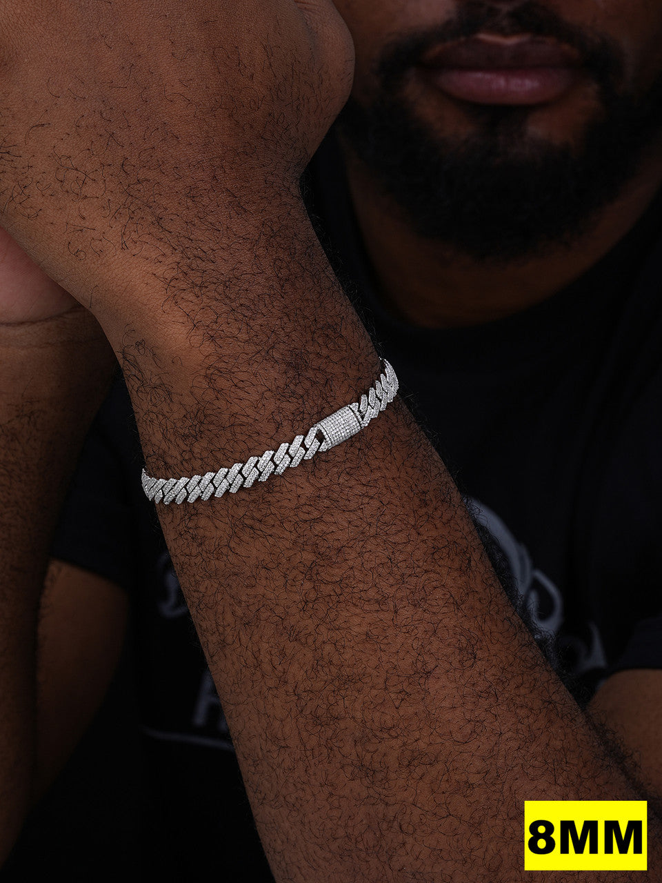 MOISSANITE #1 Bestseller Miami Cuban Link Prong Bracelet Iced Out - 925 Silver - 8mm-20mm - 6" - 9"