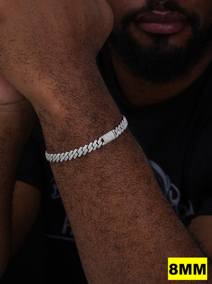 MOISSANITE #1 Bestseller Miami Cuban Link Prong Bracelet Iced Out - 925 Silver - 8mm-20mm - 6" - 9"