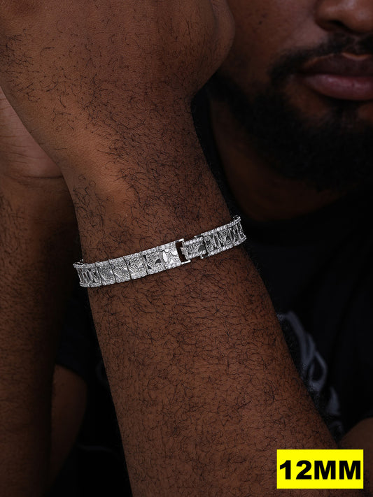 MOISSANITE Classic Nugget Bracelet Iced Out - 14k Gold Vermeil 925 Silver - 925 Silver - 8mm-16mm - 7"-8.5"