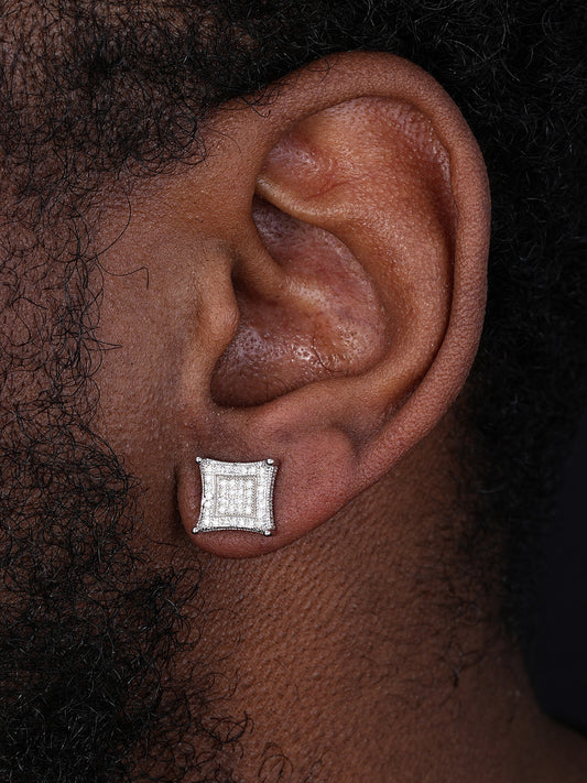 MOISSANITE 3D Kite Classic Iced Out Earrings - 925 Silver - 11mm