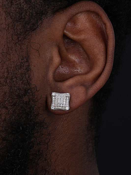 MOISSANITE NYC Kite Iced Out Earrings - 14k Gold Vermeil 925 Silver - 11mm