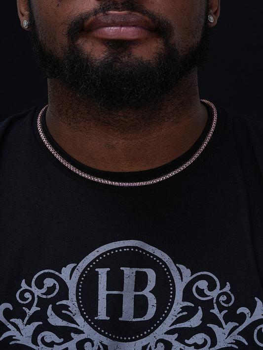 Tennis Chain Necklace Iced Out Purple CZ Stones - 925 Silver - 3mm - 16"-28"