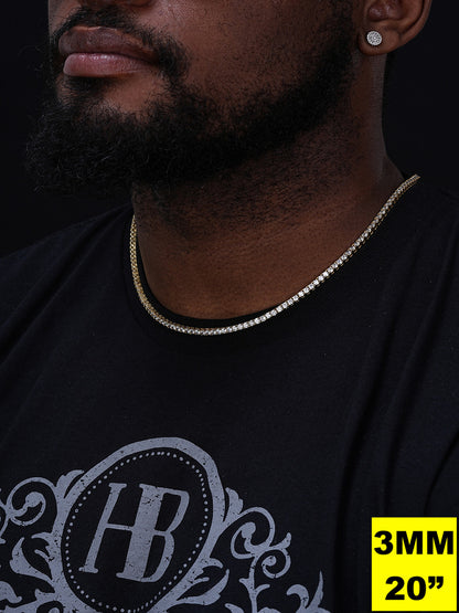 MOISSANITE #1 BESTSELLER Tennis Chain Necklace Iced Out - 14k Gold Vermeil, Rose Gold Vermeil Or 925 Silver - 3mm-7mm - 16"-30"