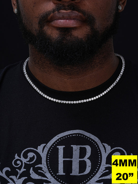 MOISSANITE #1 BESTSELLER Tennis Chain Necklace Iced Out - 14k Gold Vermeil, Rose Gold Vermeil Or 925 Silver - 3mm-7mm - 16"-30"