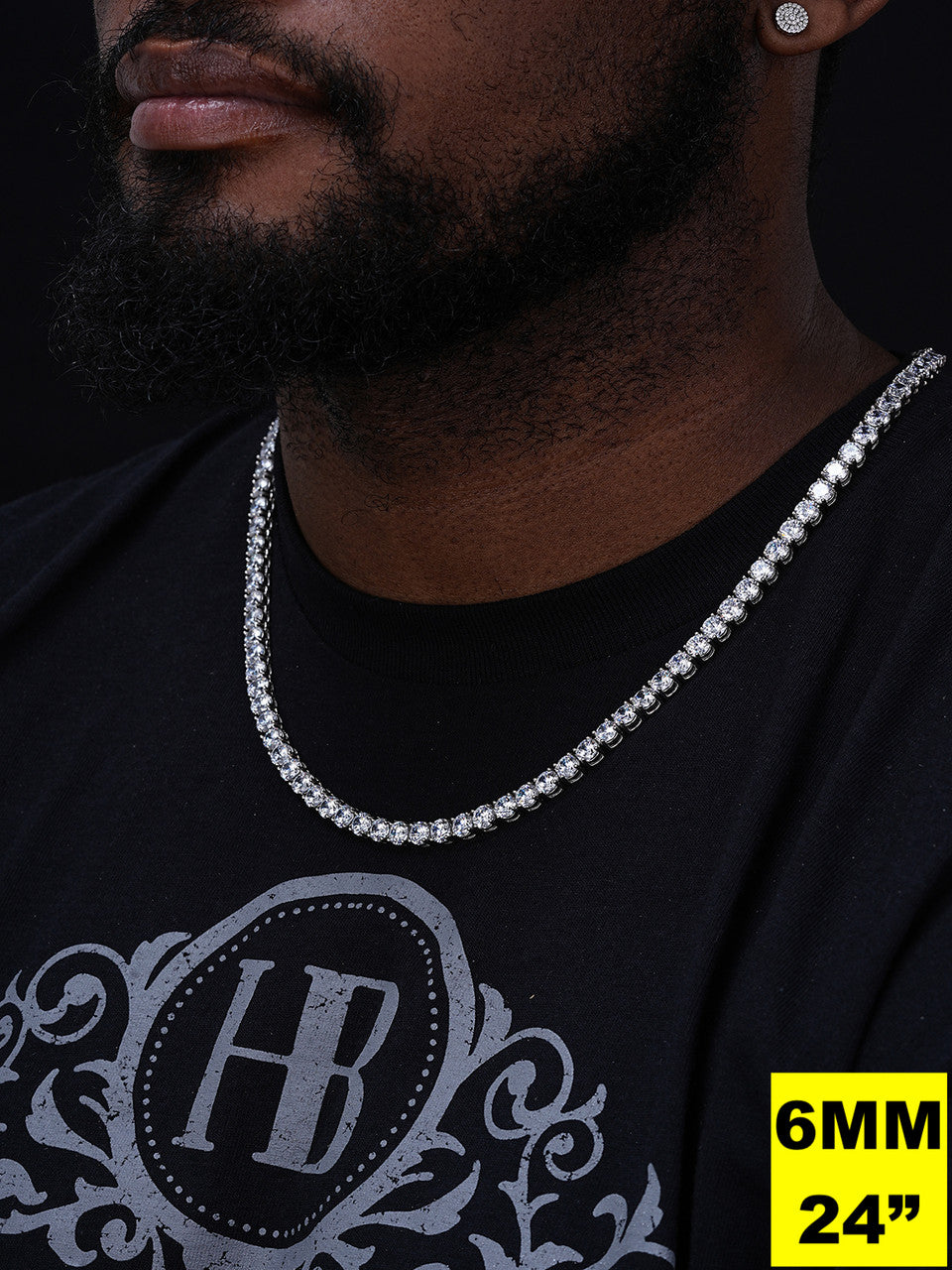 MOISSANITE #1 BESTSELLER Tennis Chain Necklace Iced Out - 14k Gold Vermeil, Rose Gold Vermeil Or 925 Silver - 3mm-7mm - 16"-30"
