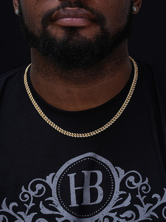 Everyday Wear Miami Cuban Link Chain Necklace Iced Out CZ Stones - 14k Gold Vermeil 925 Silver - 6mm- 16-30"