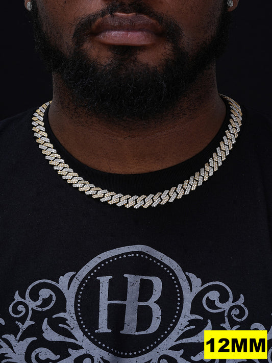 MOISSANITE #1 Bestseller Miami Cuban Link Prong Chain Necklace Iced Out - 14k Gold Vermeil & 925 Silver - 8mm-20mm - 16" - 30"