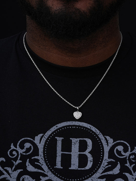 MOISSANITE Ladies Heart Shaped Love Pendant - 925 Silver - 4 Sizes 0.33"-0.6"