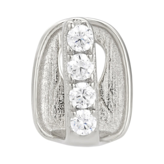 Single Tooth Iced Out Gap Grillz For Any Tooth - CZ Stones - 925 Silver