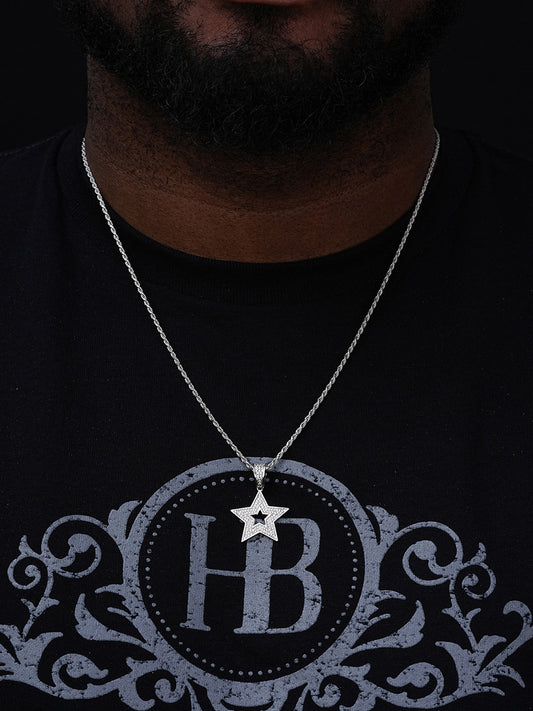 MOISSANITE Super Star Hip Hop Pendant - 14k Gold Vermeil Or 925 Silver - Small 1"