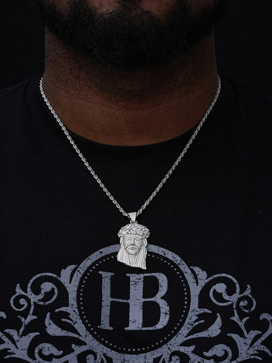 MOISSANITE Royalty Jesus Piece Fully Iced Out Pendant - 925 Silver - 3 Sizes 1.5"-3"