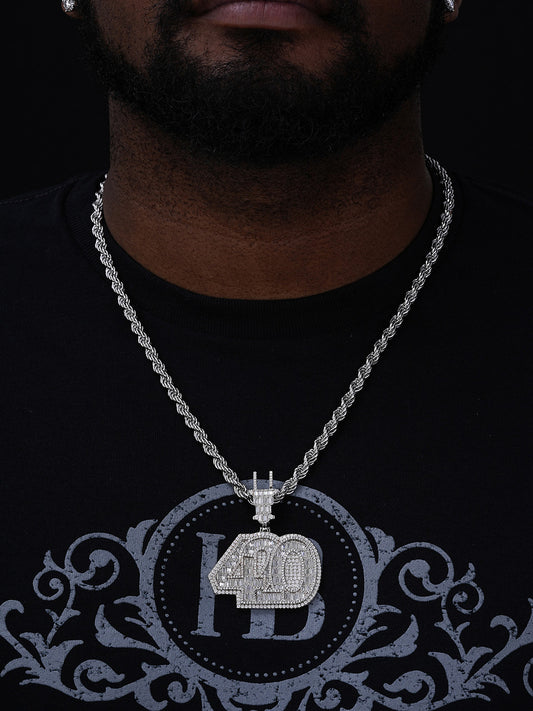 MOISSANITE 420 Plug Marijuana Weed Pendant - 14k Gold Vermeil Or 925 Silver - Large 2.5"