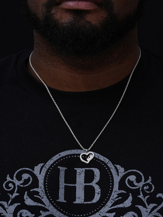 MOISSANITE Mom Heart Shape Love Mothers Day Pendant - 14k Gold Vermeil or 925 Silver - Tiny 0.75"