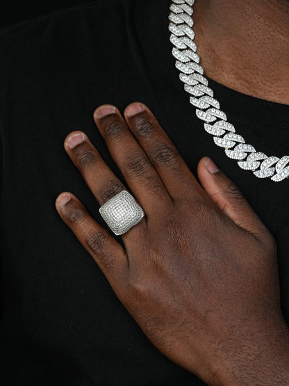 "Biggest Ring We Make" - Dome Iced Out Ring - 925 Silver - CZ Stones