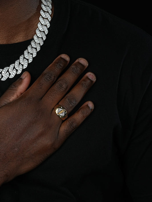 Santa Muerte Death Ring - 14k Gold Vermeil 925 Silver Two Tone