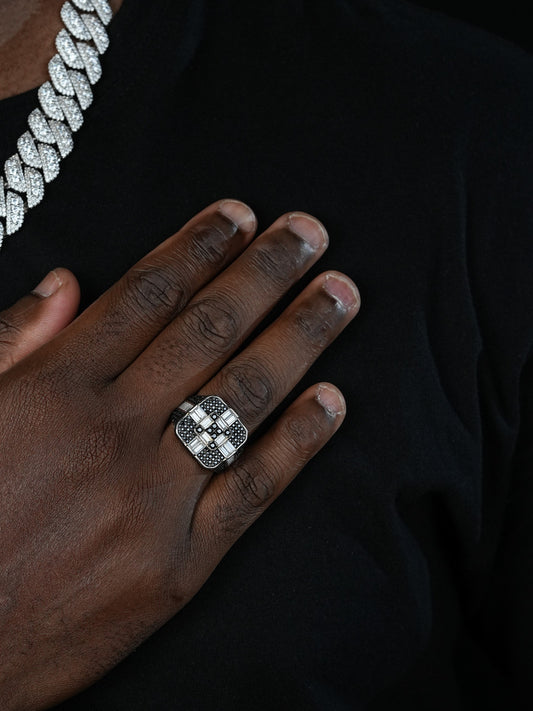 Panda Ring - 925 Silver - White & Black CZ Stones