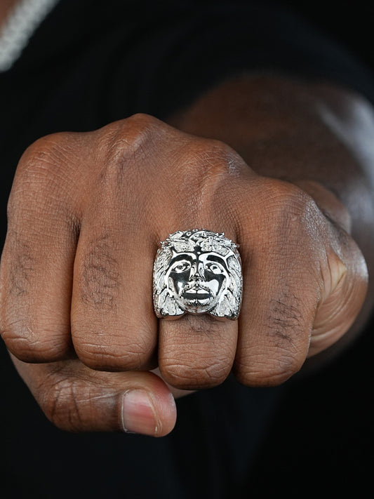 Passion Of The Christ - Jesus Ring  - 925 Silver - CZ Stones