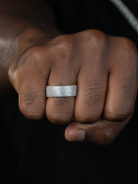 Micropave Eternity Bling Ring - 14k Gold Vermeil 925 Silver - CZ Stones