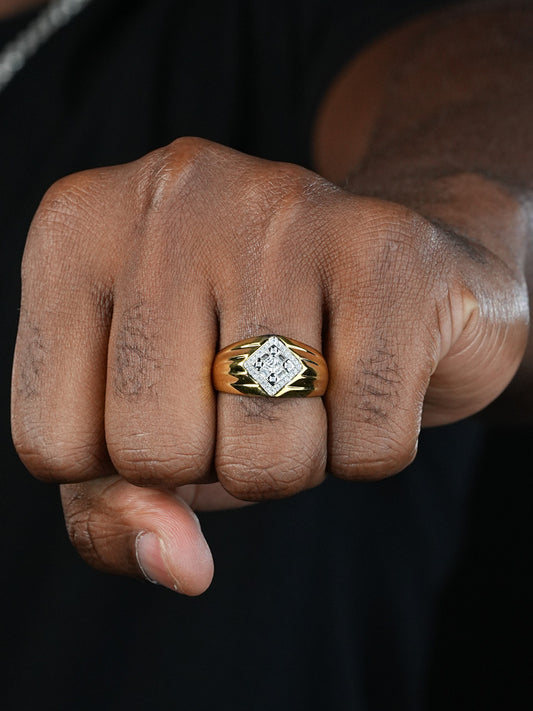 Basquiat Ring - 14k Gold Vermeil 925 Silver - CZ Stones