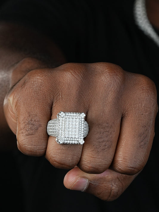 MOISSANITE Lit Legend Iced Out Ring - 925 Silver