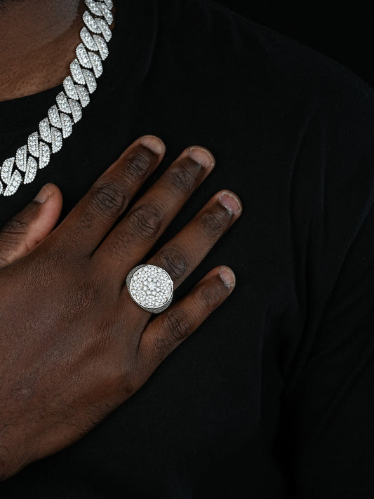 MOISSANITE Honeycomb Iced Out Ring - 925 Silver