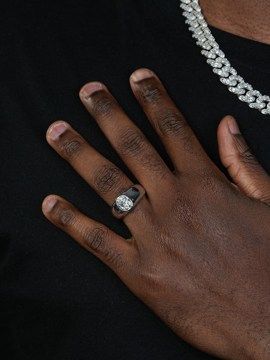 MOISSANITE Classic Big Rock Oval Cut Ring - 925 Silver