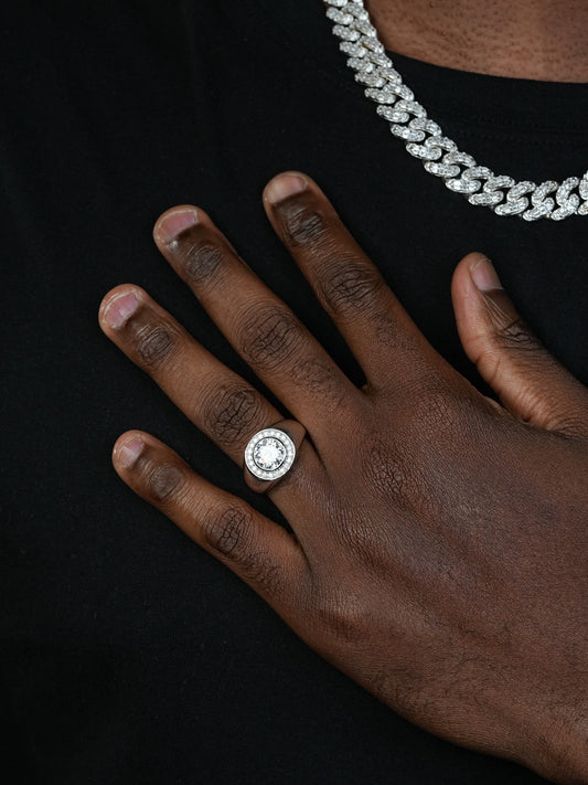 Moissanite Icy Swag Round Brilliant Cut Ring -  925 Silver