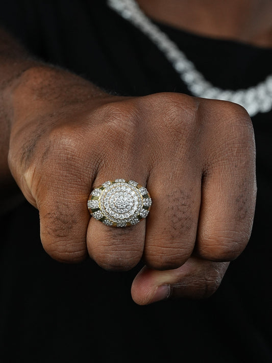 MOISSANITE Arabian Royal Crown Iced Out Ring - 14k Gold Vermeil 925 Silver