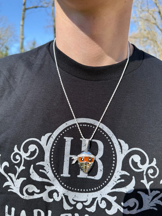 MOISSANITE Ninja Fighter Iced Out Pendant - 14k Yellow Gold Vermeil Or 925 Silver - Medium 1.75" MOISSANITE HarlemBling