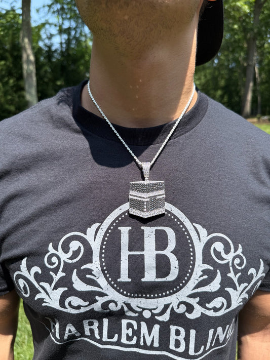 MOISSANITE Real 925 Silver Kaaba In Mecca Arabic Islamic Pendant Iced Hip Hop Imported from eBay HarlemBling