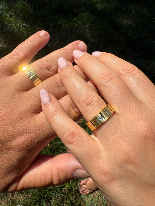 Men's Ladies 6mm Wedding Band Ring Solitaire Moissanite 14k Gold Over 925 Silver Imported from eBay HarlemBling