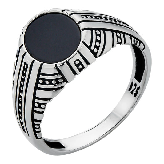 Real Black Onyx Mens Solid 925 Sterling Silver Ring - Navajo Native American Imported from eBay HarlemBling
