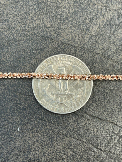 Ankle Bracelet 3mm Sparkle Rope Anklet 14k Rose Gold Over 925 Silver 8-11.5