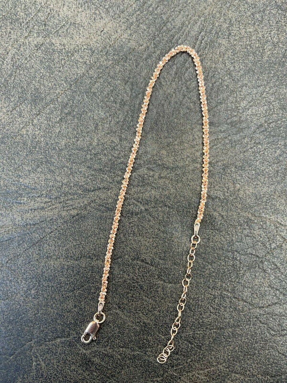 Ankle Bracelet 3mm Sparkle Rope Anklet 14k Rose Gold Over 925 Silver 8-11.5