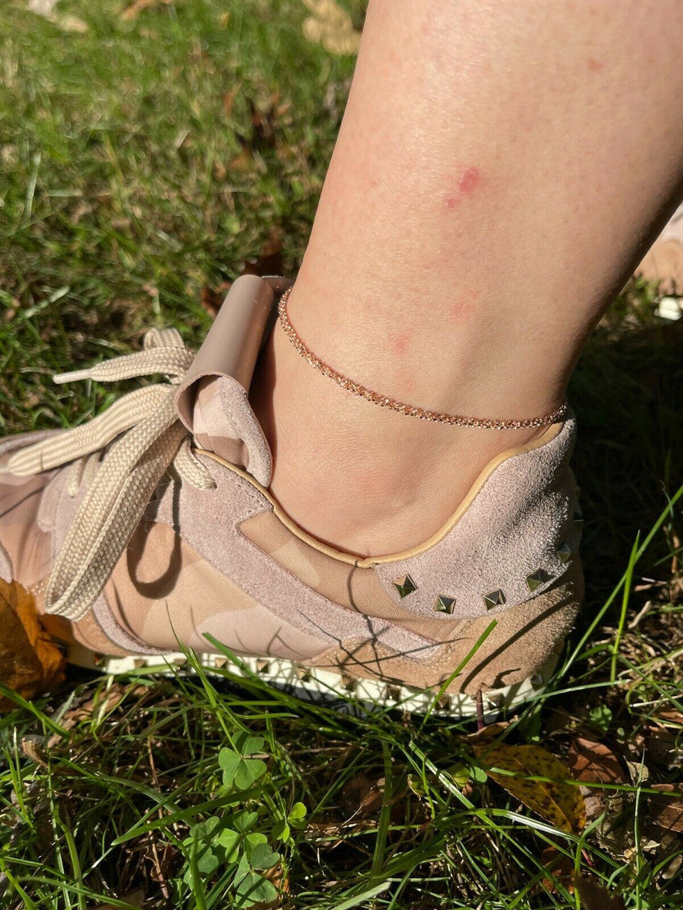 Ankle Bracelet 3mm Sparkle Rope Anklet 14k Rose Gold Over 925 Silver 8-11.5