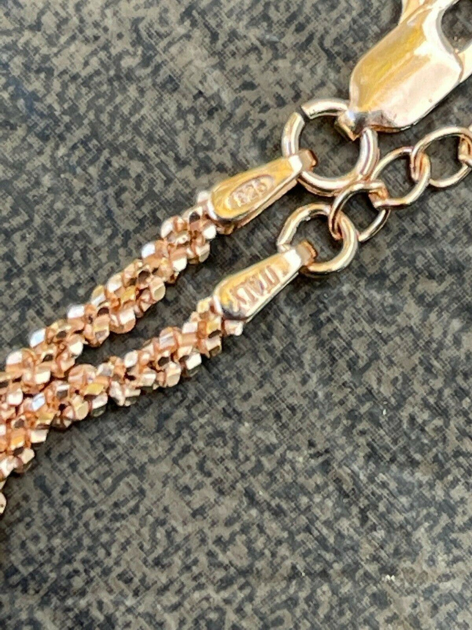 Ankle Bracelet 3mm Sparkle Rope Anklet 14k Rose Gold Over 925 Silver 8-11.5