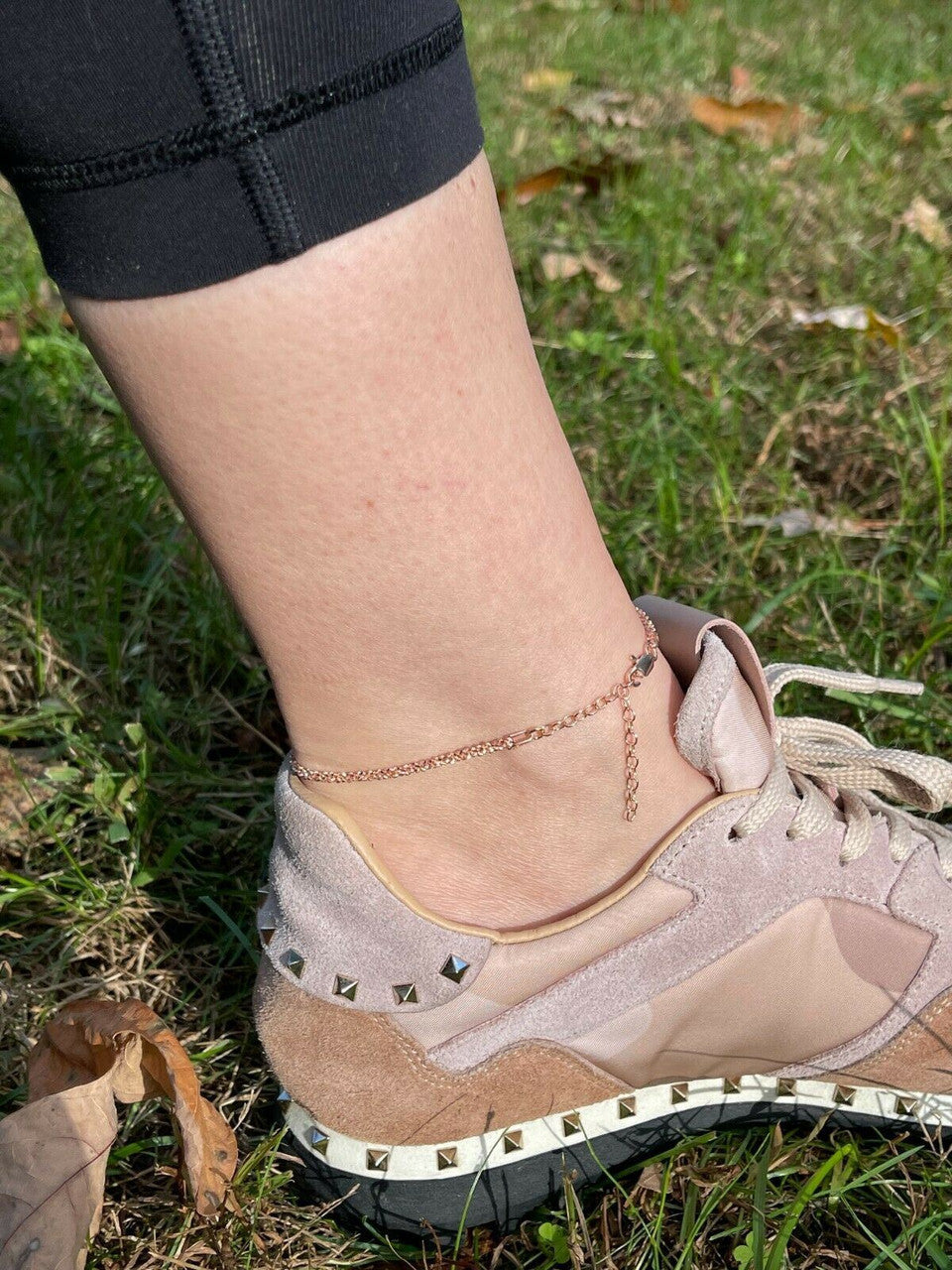 Ankle Bracelet 3mm Sparkle Rope Anklet 14k Rose Gold Over 925 Silver 8-11.5