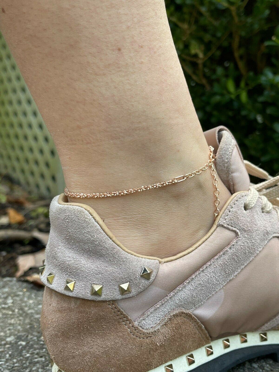 Ankle Bracelet 3mm Sparkle Rope Anklet 14k Rose Gold Over 925 Silver 8-11.5